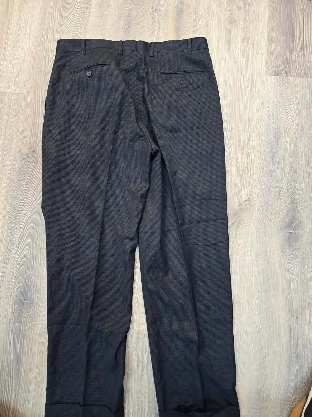 Ralph Lauren Men's Pleated Dress Pants Black Houndstooth Size 36x32